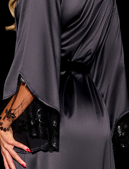 Whitney Black Long Robe